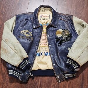 XL Vintage Midnight Sun League Avirex Varsity Leather Jacket